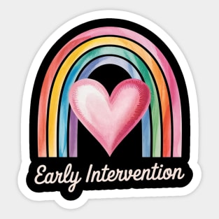 Rainbow Early Intervention Heart Teacher Interventionist Sticker